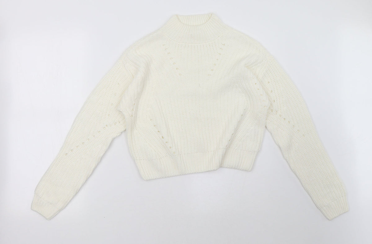 Additional front view of Matalan women’s white pullover sweatshirt, size UK 10