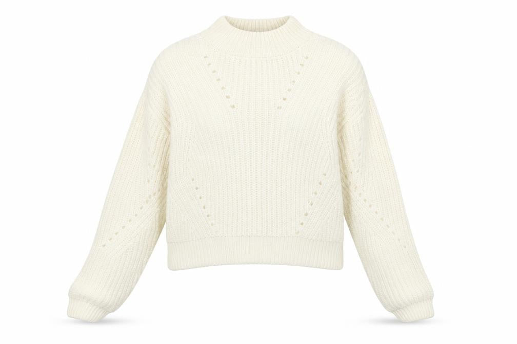 Front view of Matalan women’s white pullover sweatshirt, size UK 10