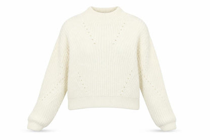 Front view of Matalan women’s white pullover sweatshirt, size UK 10