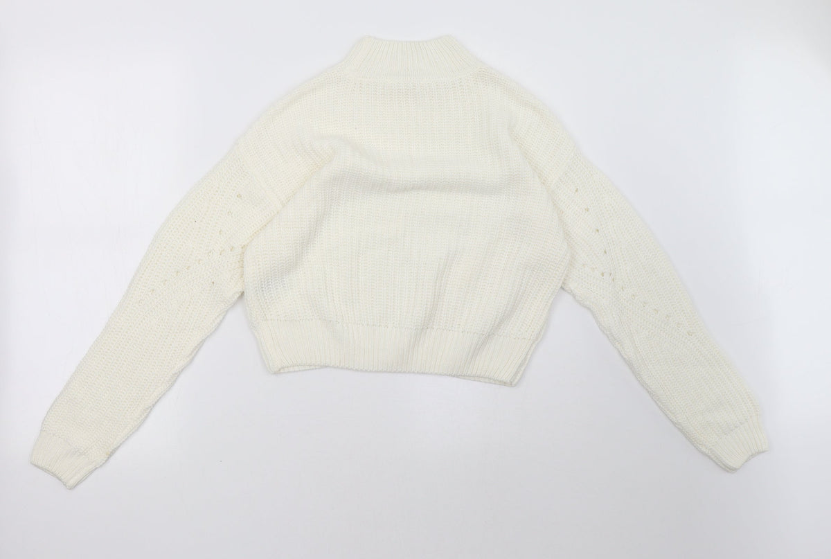 Back view of Matalan women’s white pullover sweatshirt, size UK 10