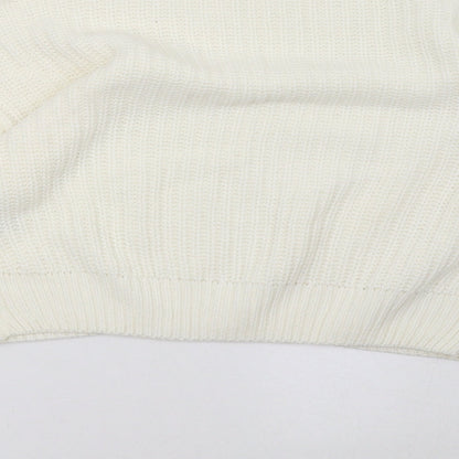 Brand and care label for Matalan women’s white pullover sweatshirt, size UK 10