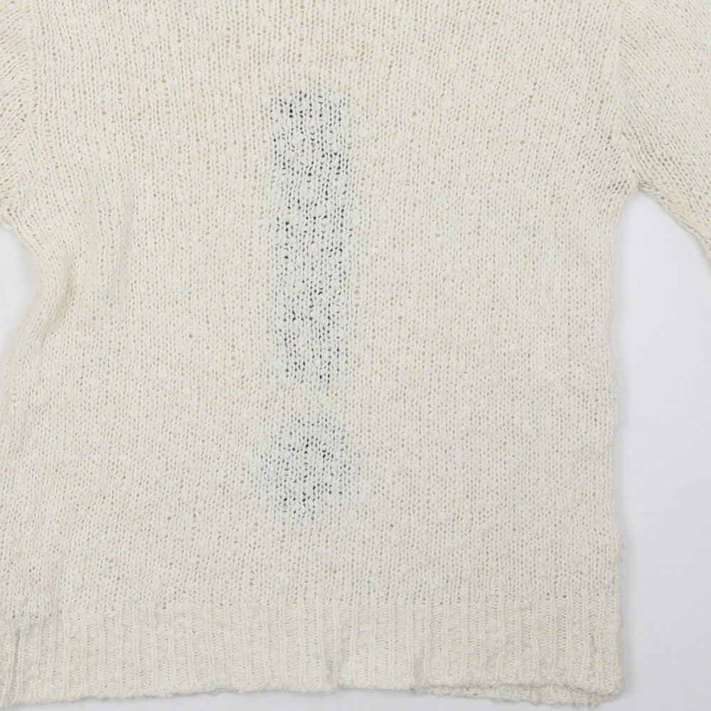 New Look Womens White   Pullover Sweatshirt Size 12
