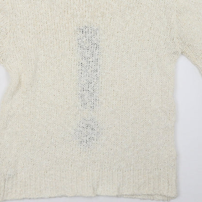 New Look Womens White   Pullover Sweatshirt Size 12