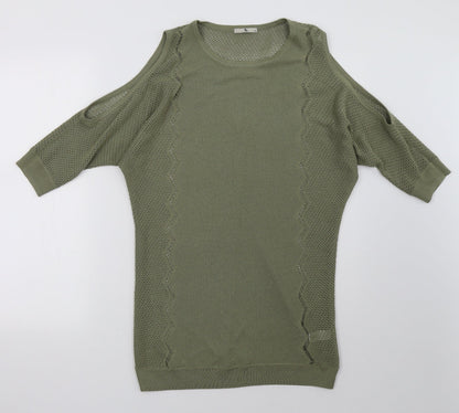 Additional front view of TU women’s green pullover sweatshirt, size UK 10