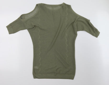 Back view of TU women’s green pullover sweatshirt, size UK 10