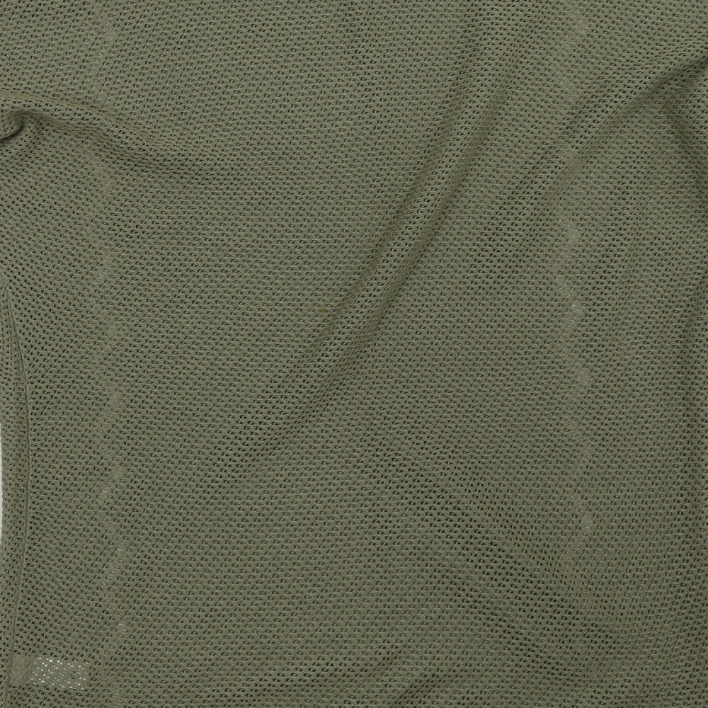 Brand and care label for TU women’s green pullover sweatshirt, size UK 10