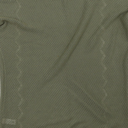 Brand and care label for TU women’s green pullover sweatshirt, size UK 10