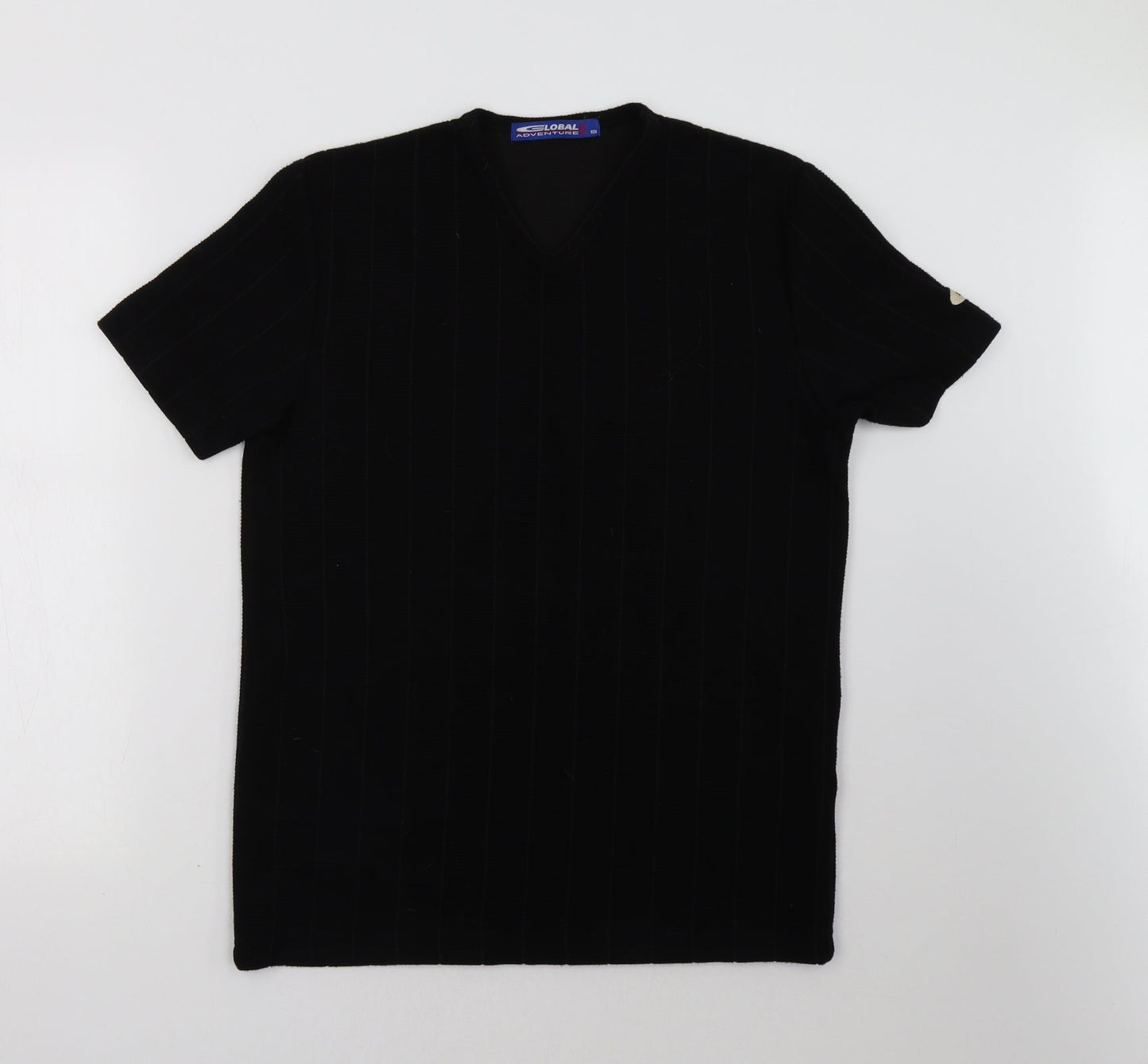 lobal adventure Mens Black    T-Shirt Size S
