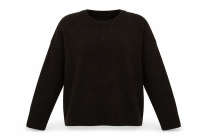 Front view of M&Co women’s brown pullover sweatshirt, size L