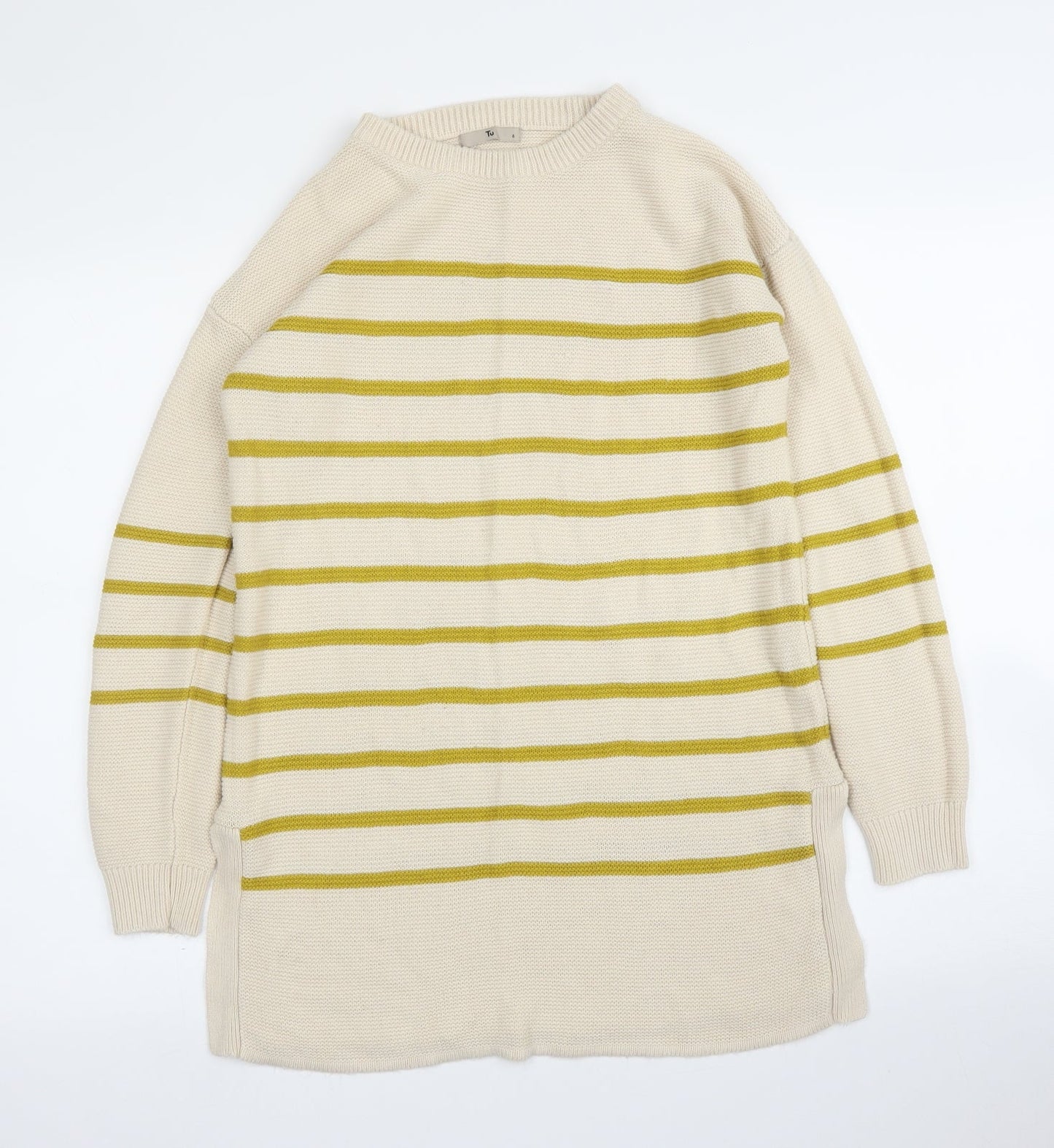 TU Womens Beige Striped  Tunic Jumper Size 8