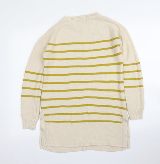 TU Womens Beige Striped  Tunic Jumper Size 8