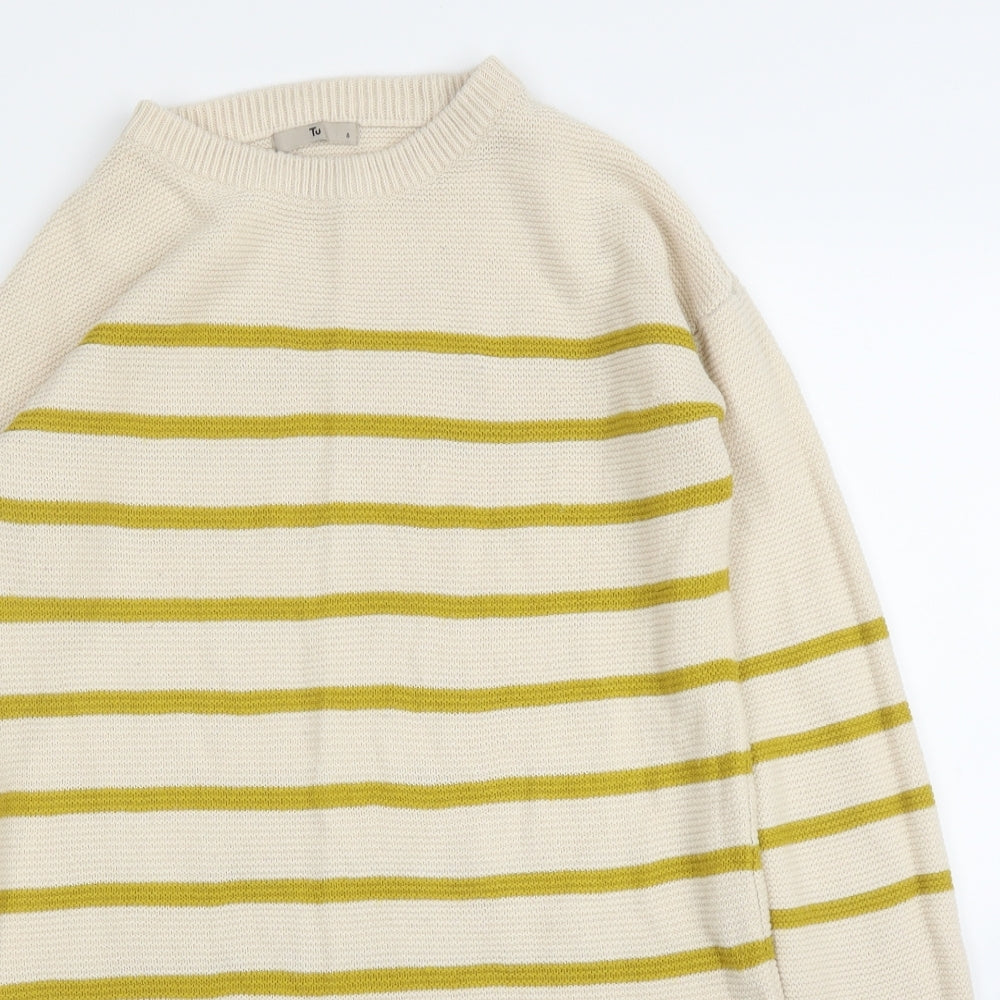 TU Womens Beige Striped  Tunic Jumper Size 8