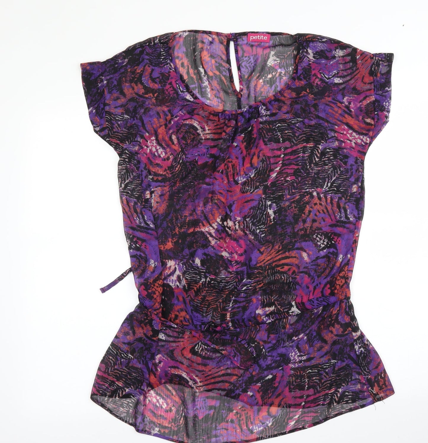 Womens UK Size M Petite Purple Basic Blouse