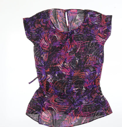 Womens UK Size M Petite Purple Basic Blouse