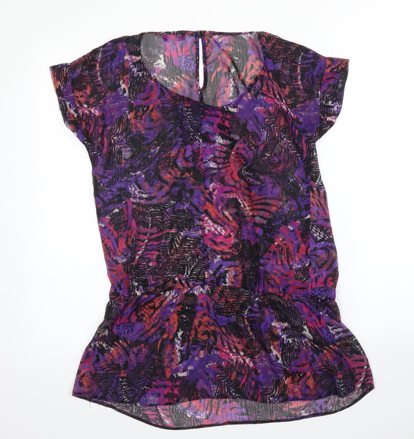 Womens UK Size M Petite Purple Basic Blouse