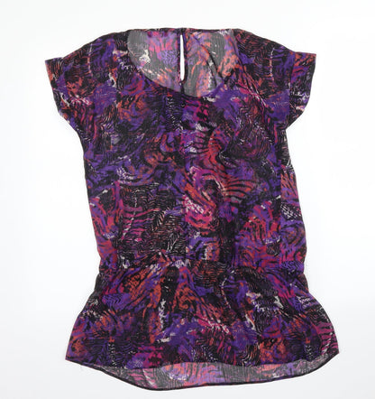 Womens UK Size M Petite Purple Basic Blouse