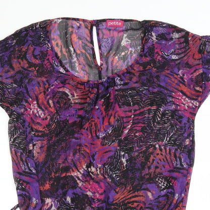 Womens UK Size M Petite Purple Basic Blouse