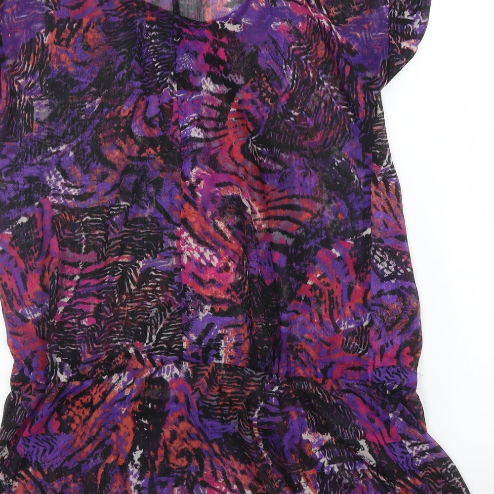 Womens UK Size M Petite Purple Basic Blouse
