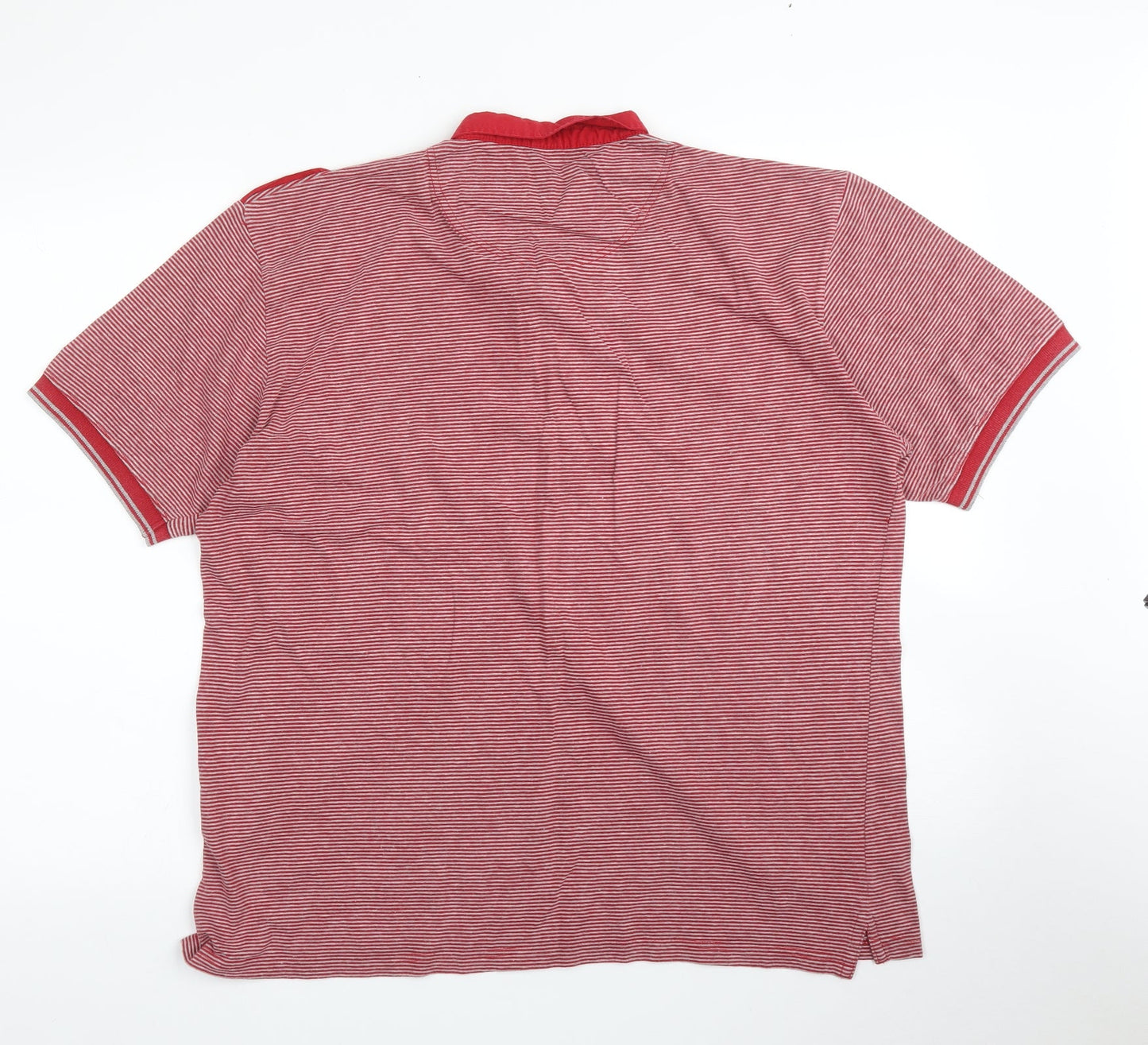 Oak Valley Mens Red Striped   Polo Size L
