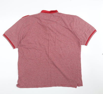 Oak Valley Mens Red Striped   Polo Size L