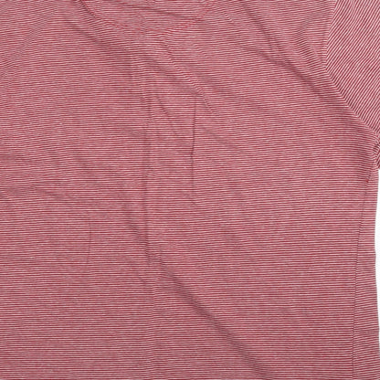 Oak Valley Mens Red Striped   Polo Size L