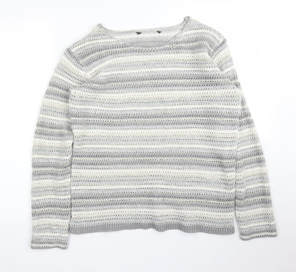 Womens UK Size 14 Preworn Grey Pullover Jumper