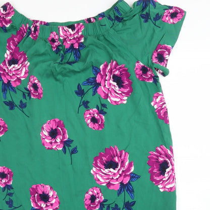 TU Womens Green Floral  A-Line  Size 12