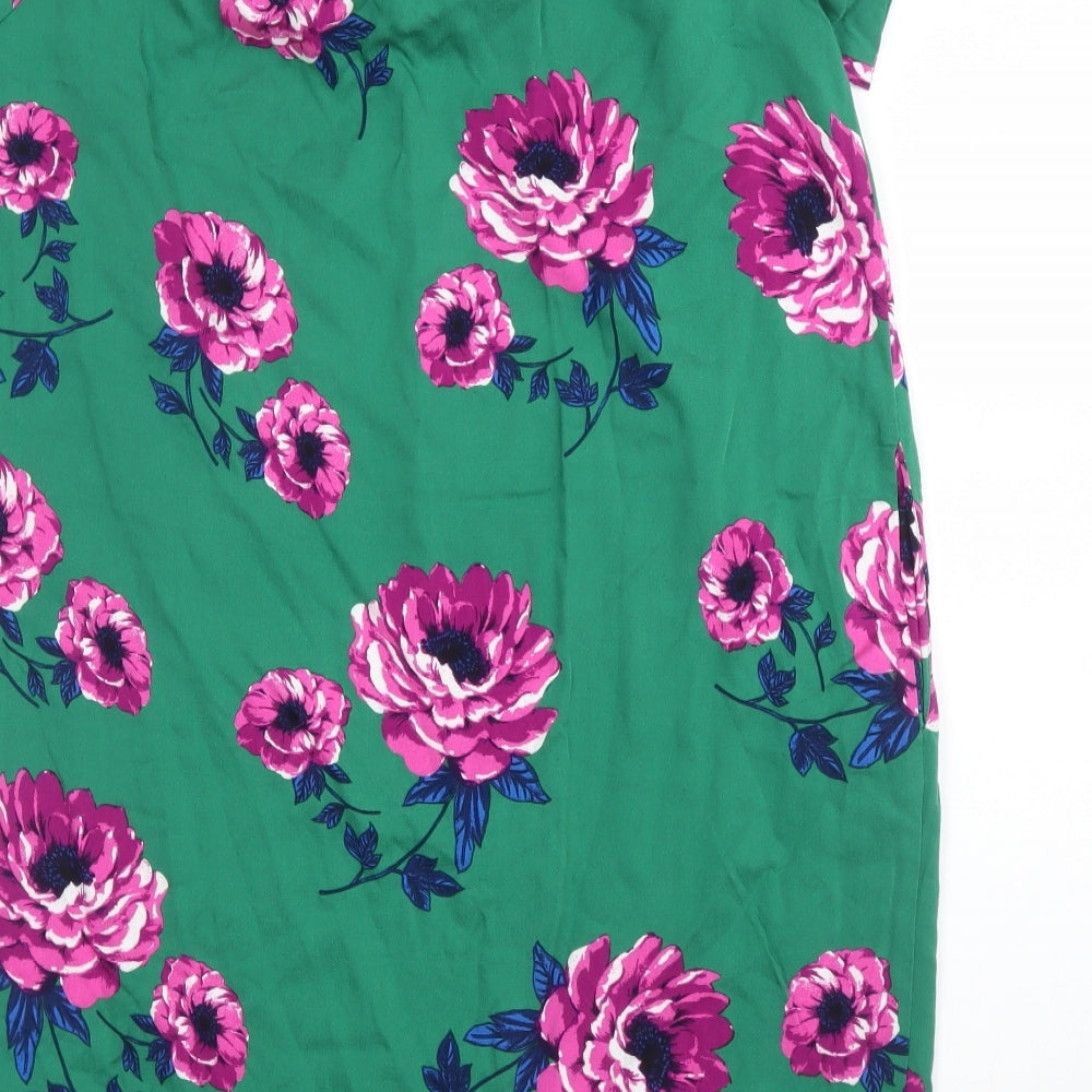 TU Womens Green Floral  A-Line  Size 12