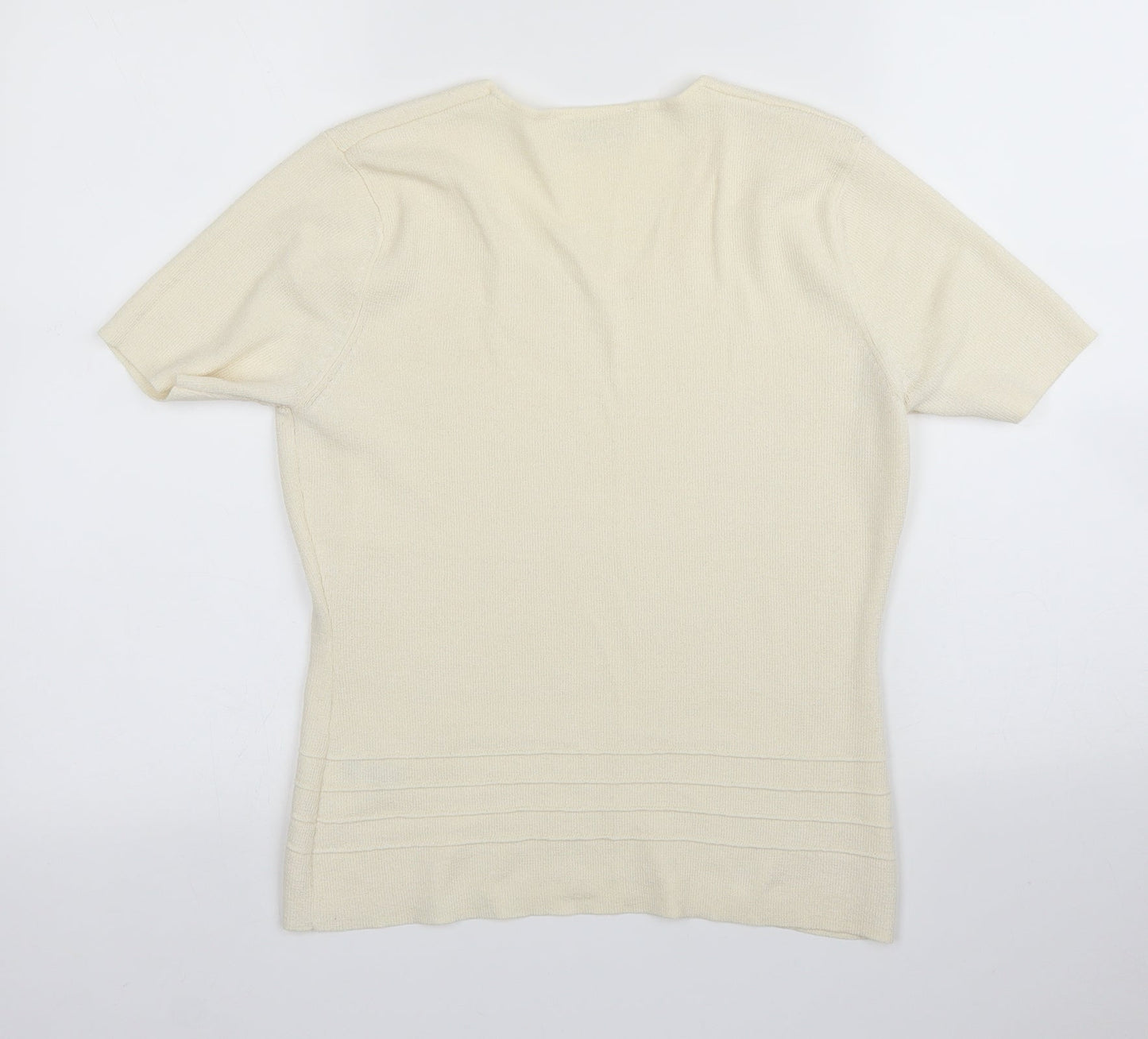 Womens UK Size 14 Principles Ivory Basic T-Shirt