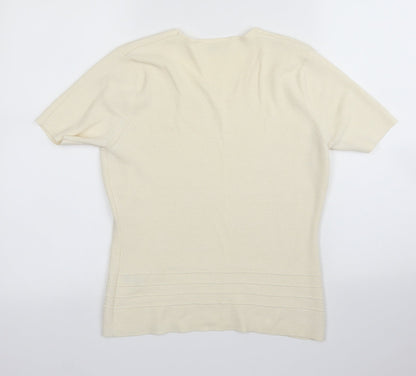 Womens UK Size 14 Principles Ivory Basic T-Shirt