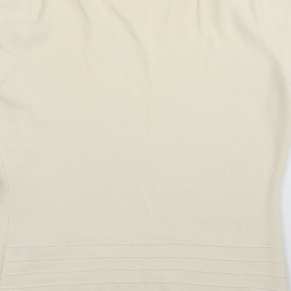 Womens UK Size 14 Principles Ivory Basic T-Shirt