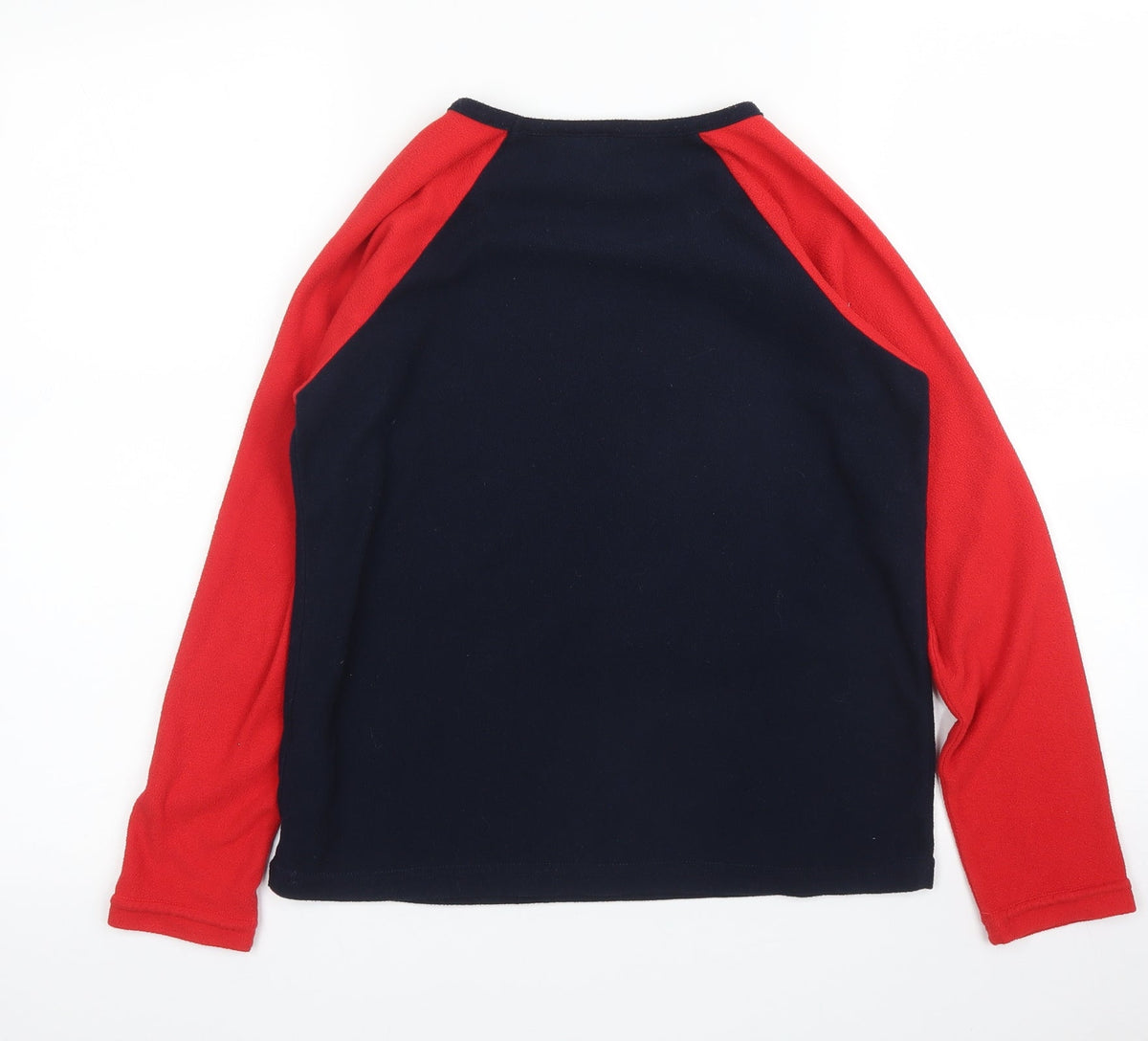 Back view of Primark boys’ blue solid fleece pyjama top, size 10, years - marvel