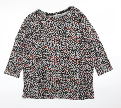 TU Womens Beige Animal Print  Pullover Jumper Size 14  - Leopard print
