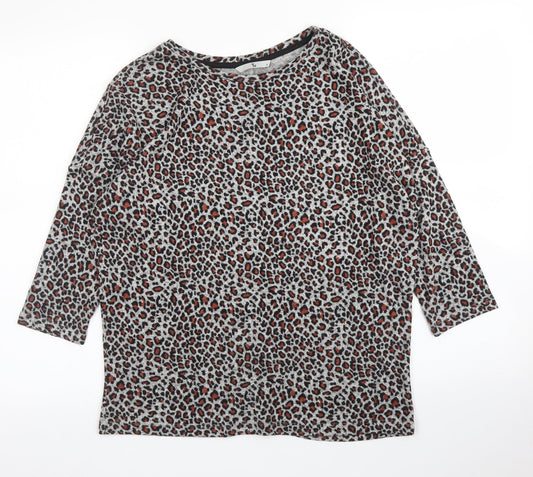 TU Womens Beige Animal Print  Pullover Jumper Size 14  - Leopard print