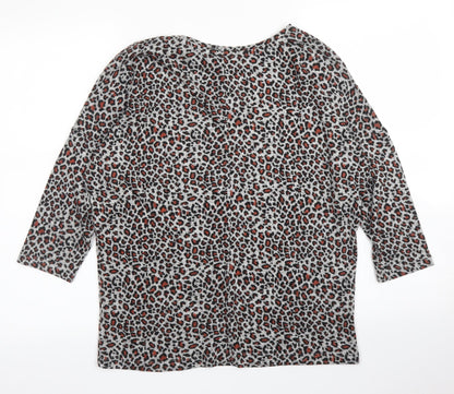TU Womens Beige Animal Print  Pullover Jumper Size 14  - Leopard print
