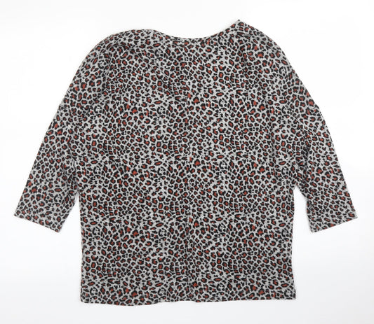 TU Womens Beige Animal Print  Pullover Jumper Size 14  - Leopard print