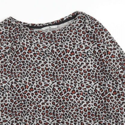 TU Womens Beige Animal Print  Pullover Jumper Size 14  - Leopard print