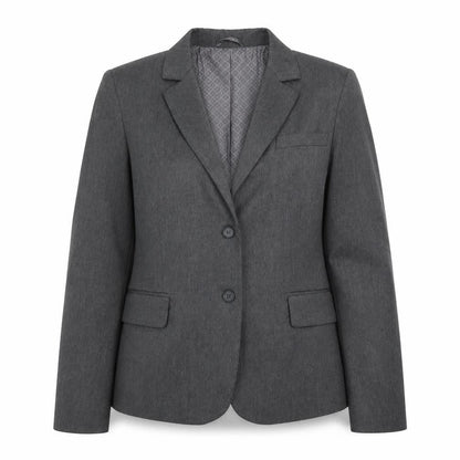 Front view of Beau Brummel women’s grey jacket suit jacket, size UK 16