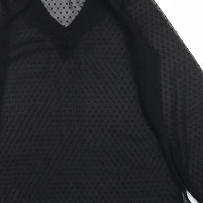 Womens UK Size 10 Kushi Black Kimono Blouse