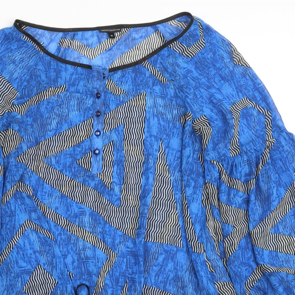 Womens UK Size 10 M&S Blue Basic Blouse