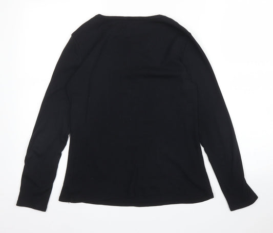 Papaya Womens Black   Basic T-Shirt Size 12