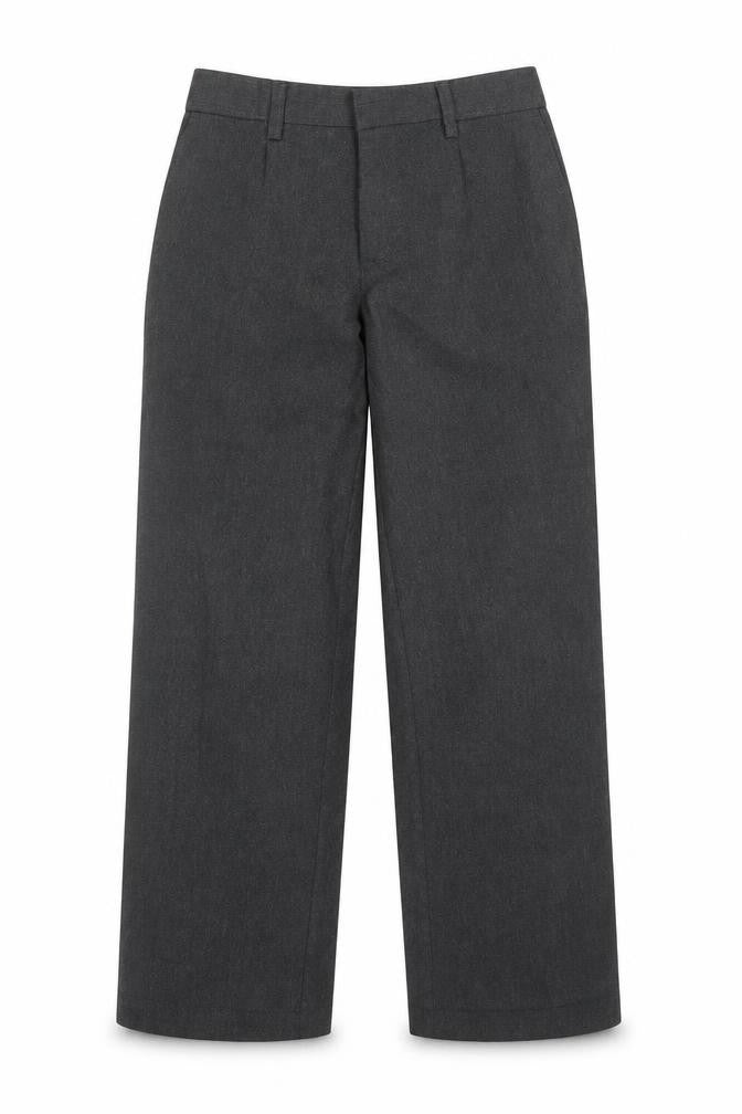 Front view of Marks & Spencer boys’ grey carpenter trousers, size 8, years