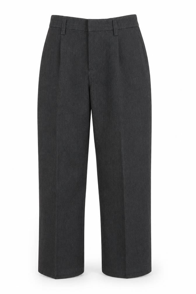Front view of Marks & Spencer boys’ grey carpenter trousers, size 8-9, years