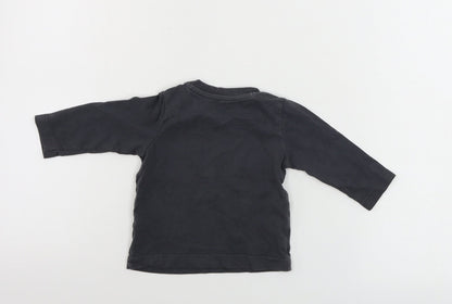 Back view of Nutmeg boys’ grey basic t-shirt, size 3-6, months
