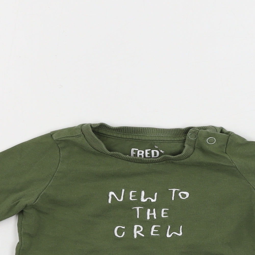 F&F  Boys Green   Basic T-Shirt Size 6-9 Months