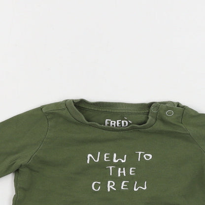 F&F  Boys Green   Basic T-Shirt Size 6-9 Months