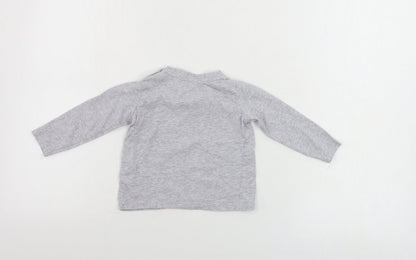Back view of Lupilu boys’ grey basic t-shirt, size 9-12, months