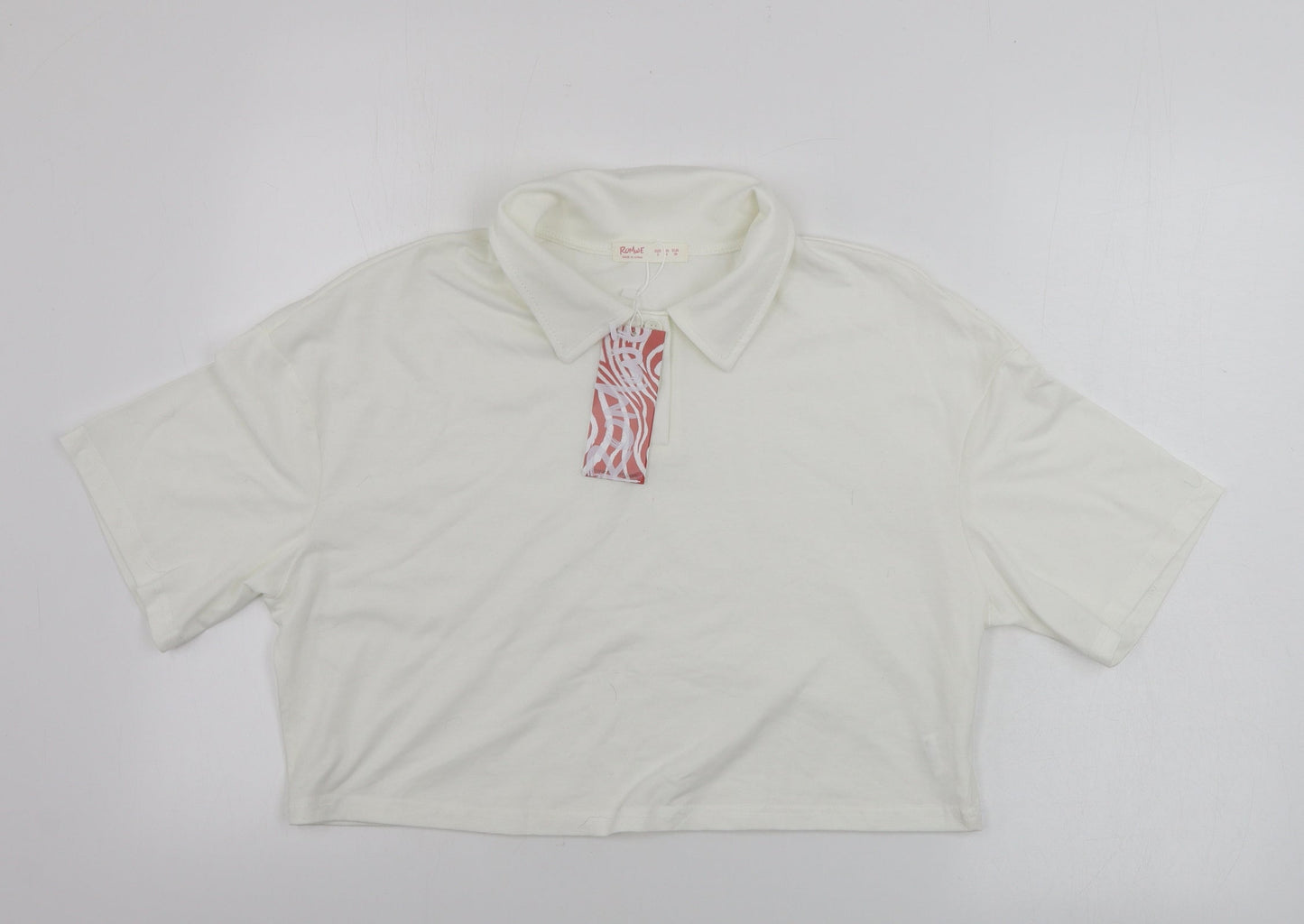 Rome Womens Ivory   Cropped T-Shirt Size S