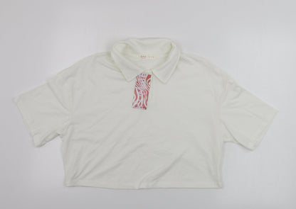 Rome Womens Ivory   Cropped T-Shirt Size S