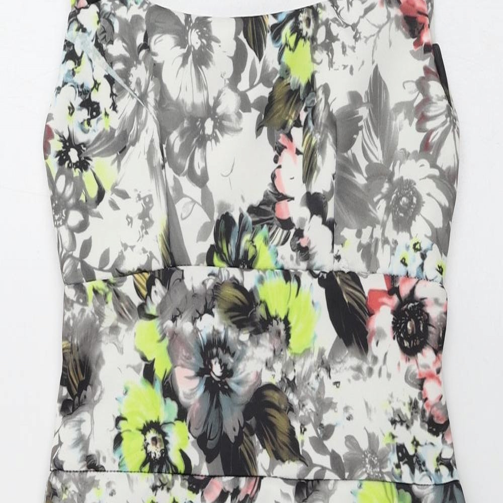 Boohoo  Womens White Floral  Bodycon  Size 10